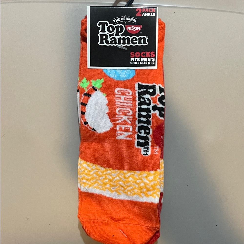 2 pk Orange Ramen Men's Socks ⭐️ 2 for $11 ⭐️